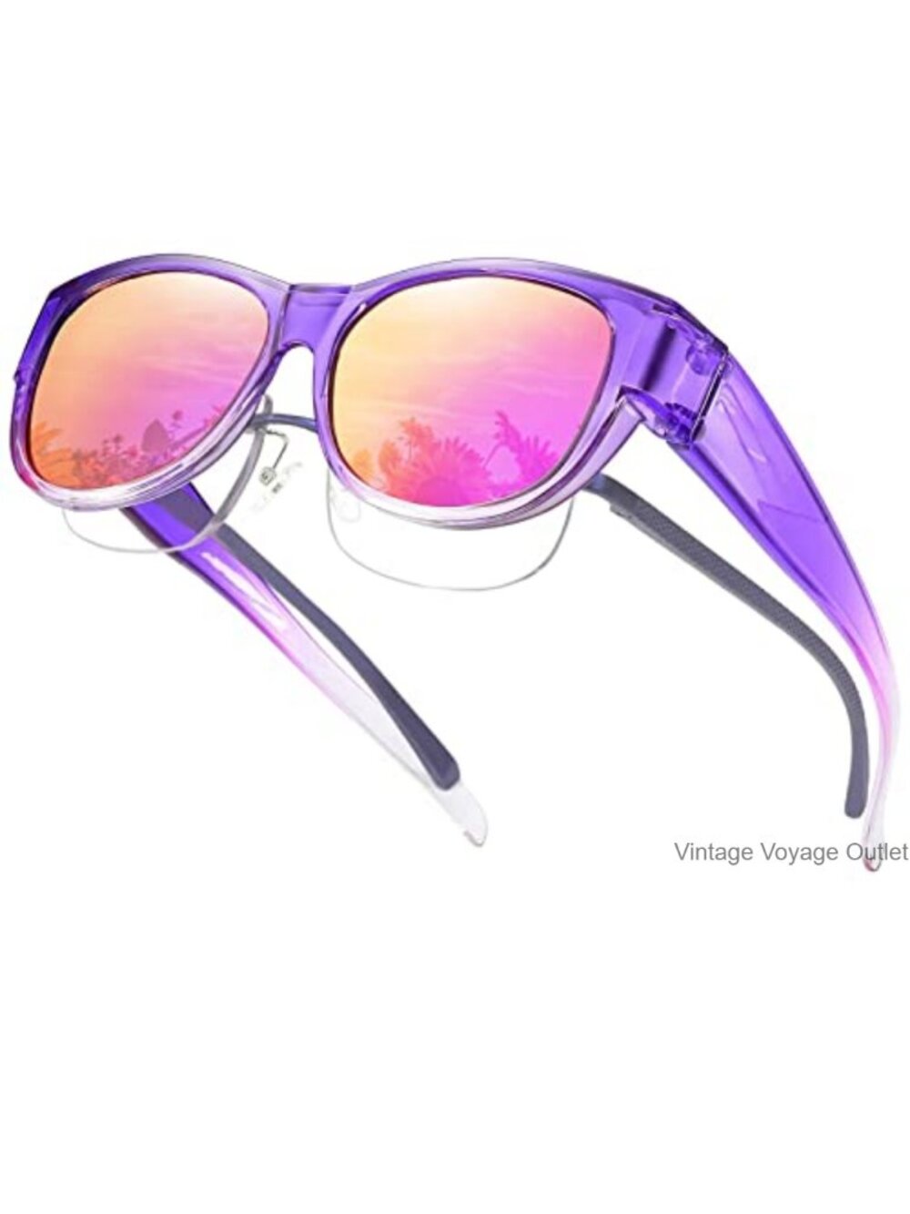 Oversized Polarized Fit Over Sunglasses TR90 Mirrored Wrap Around UV400 Unisex